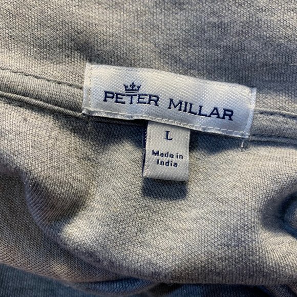 Peter Millar Gray Lightweight Stretch 1/4 Zip Mock Neck Pullover Size Large - Picture 4 of 10